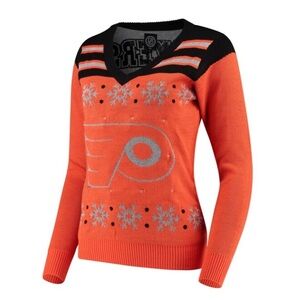 NWT Philadelphia Flyers Light Up V-Neck Sweater